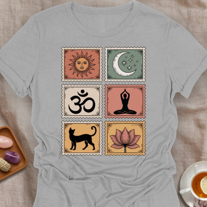Yoga Vintage Stamps T-Shirt